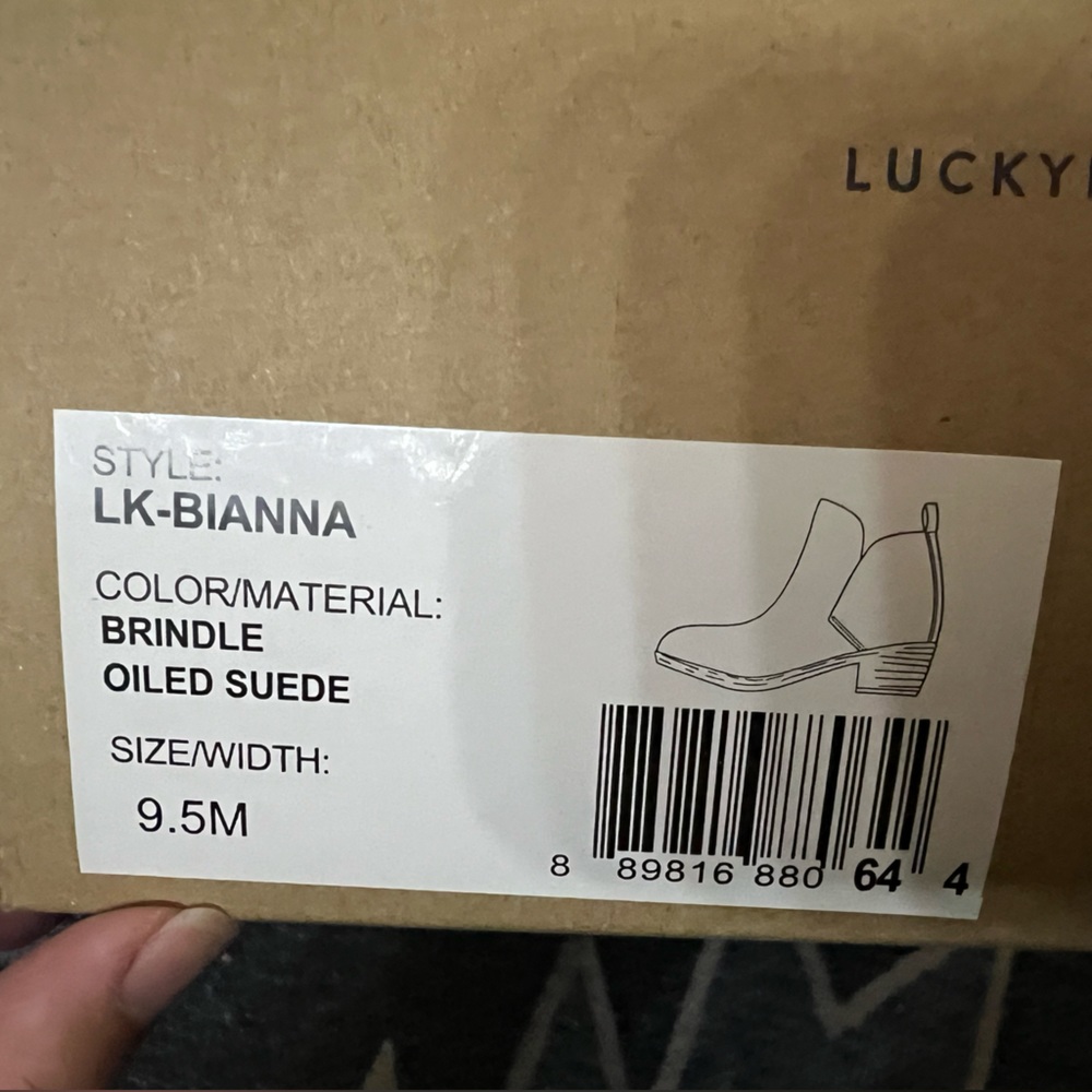 Grey suede lucky brand ankle boots